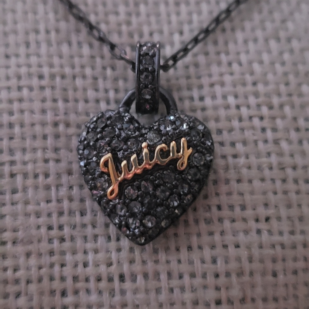 NWT | Juicy Couture | Crystal Pave Puffy Heart Necklace